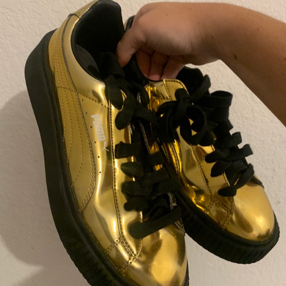 New flawless gold fenty puma platform sneakers